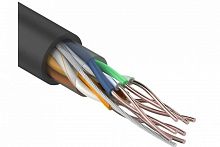 01-0045 Кабель витая пара U/UTP кат.5E 4х2х24AWG solid CU PE Outdoor черн. (м) Rexant 