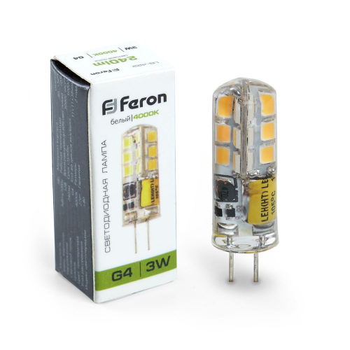 Лампа светодиодная Feron LB-422 G4 3W 12V  4000K 25532 в г. Санкт-Петербург 