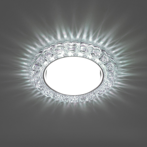 Светильник встраиваемый с белой LED подсветкой Feron CD4045 потолочный GX53 без лампы, прозрачный, хром 41409 в г. Санкт-Петербург  фото 2