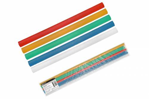 Трубки термоусаживаемые, клеевые, набор 5 цветов по 2 шт. ТТкНГ(3:1)-30/10 TDM в г. Санкт-Петербург 