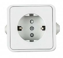 4690612003450 Розетка 1-м AQUA 3113 защ. шторки с заземл. п/герм. бел. ASD / IN HOME 