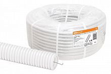 SQ0401-0325 Труба гофрированная ПВХ d 25 с зондом (50 м) легкая, белая TDM