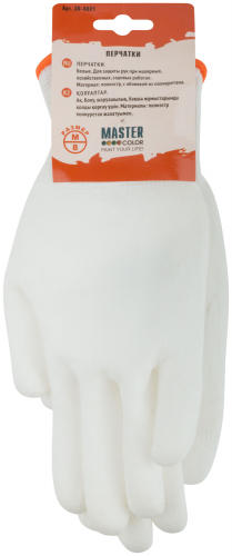 Перчатки белые, полиэстер с обливкой из полиуретана ( водоотталкивающие), р-р М/8 в г. Санкт-Петербург  фото 2