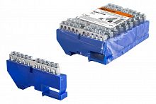 SQ0801-0328 Шина "N" нулевая с изолятором на DIN-рейку 6х9мм стойка бол. 10 групп никелированная TDM