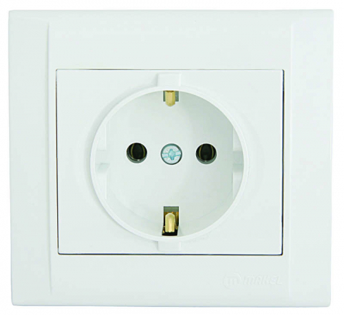 42001028 Розетка СП Defne 16А IP20 бел. Makel 