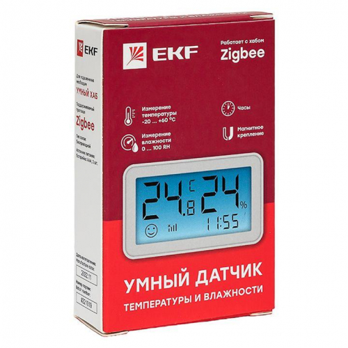 Датчик температуры и влажности с экраном умный Zigbee Connect EKF is-th-zb в г. Санкт-Петербург  фото 2