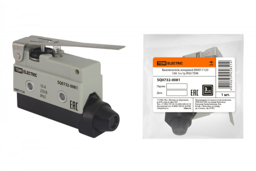 SQ0732-0081 Выключатель концевой ВККП-7120 10А 1з+1р IP65 TDM
