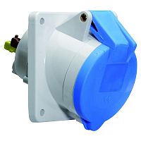 12749 Розетка 16А 3п 2P+PE 6ч 230В IP44 наклонная фланец 85х85 Quick-Connect Bals 