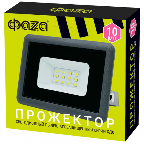 Прожектор светодиодный СДО-10 10Вт 6500К IP65 230В ДО GR ФАZА 5032033 в г. Санкт-Петербург  фото 6