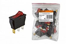 SQ0703-0025 Клавишный переключатель YL-202-03 черный корпус красная клавиша 2 положения 1з TDM
