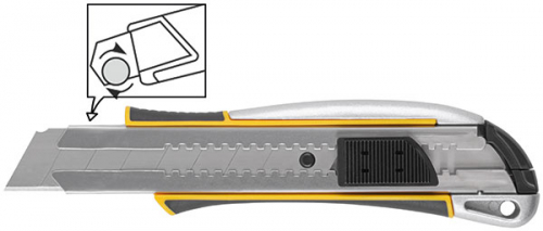 Нож технический 25 мм усиленный прорезиненный, дополнит. прижим 10329 в г. Санкт-Петербург 