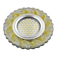 UL-00003872 Светильник DLS-L139 GU5.3 GLASSY/GOLD GU5.3 встраив. доп. светодиод. подсветка 3Вт без лампы стекло Fametto 
