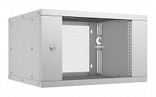 10170c Шкаф телекоммуникационный настенный разборный LIGHT WSC-05D-6U55/45 19дюйм 6U дверь стекло сер. Cabeus 