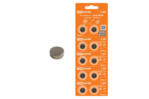 SQ1702-0042 Элемент питания AG4/LR626 Alkaline 1.5V BP-10 TDM