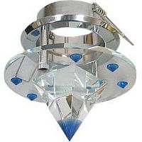 Светильник потолочный, JCDR G5.3 стекло с синими кристаллами, хром, с лампой, DL4163 17299 в г. Санкт-Петербург 