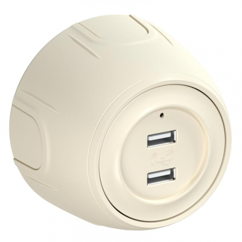 7700897 Розетка USB 2-м Rotondo с подсветкой беж. OneKeyElectro 