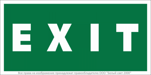a14598 Знак безопасности BL-3015B.E25"EXIT" Белый свет 