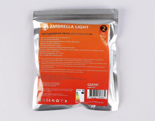 Светодиодная лента Ambrella Light 24W/m 240LED/m 2835SMD теплый белый 5M GS3701 в г. Санкт-Петербург  фото 3