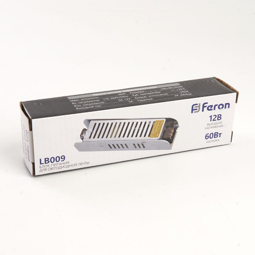 Трансформатор электронный для светодиодной ленты 60W 12V (драйвер), LB009 FERON 48008 в г. Санкт-Петербург  фото 5