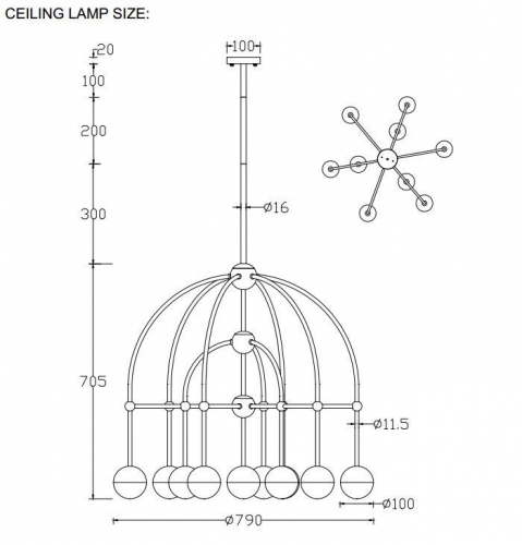 Подвесная люстра Crystal Lux Truena SP-PL6+3+1 Nickel в г. Санкт-Петербург  фото 2