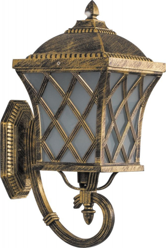 Светильник садово-парковый Feron PL4061 четырехгранный на стену вверх 100W E27 230V, черное золото 11439 в г. Санкт-Петербург 