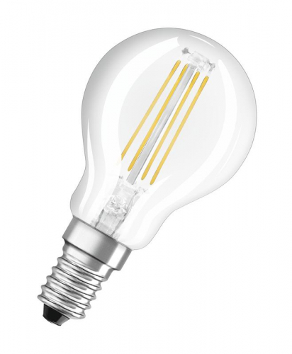 Лампа светодиодная филаментная LED Star P 4Вт (замена 40Вт) прозр. 2700К тепл. бел. E14 470лм угол пучка 300град. 220-240В (уп.2шт) OSRAM 4058075434288 в г. Санкт-Петербург 