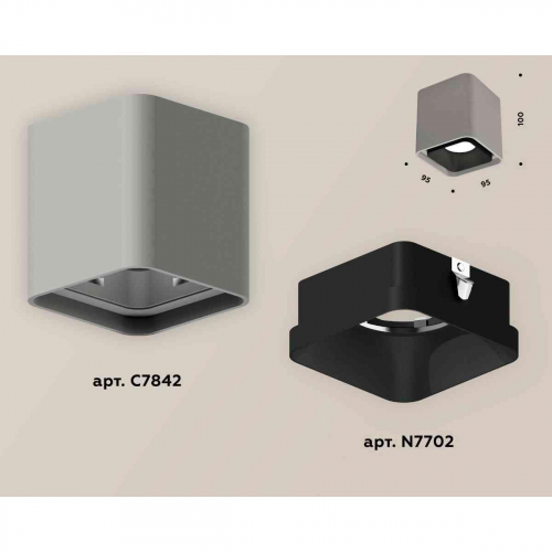 Комплект накладного светильника Ambrella light Techno Spot XS7842002 SGR/SBK серый песок/черный песок (C7842, N7702) в г. Санкт-Петербург  фото 2