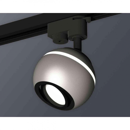 Комплект трекового светильника Ambrella light Track System XT1103001 SSL/PBK серебро песок/черный полированный (A2521, C1103, N7002) в г. Санкт-Петербург  фото 3