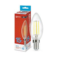4690612055961 Лампа светодиодная филаментная LED-СВЕЧА-deco свеча прозрачная 15Вт 230В E14 6500К 1455лм IN HOME 