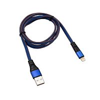 Кабель USB-Lightning 2.4А 1м син. нейлоновая оплетка Rexant 18-7053 в г. Санкт-Петербург 