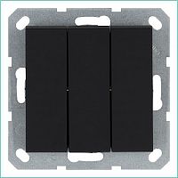 G3031PB Выключатель 3-кл. 10А IP20 механизм черн. матовый soft touch Jasmart 