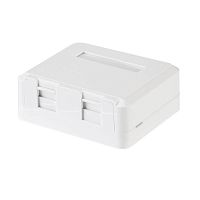 03-0251 Корпус настенной розетки под 2 модуля Keystone Jack бел. Rexant 