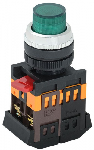 BBT20-ABLFP-K06 Кнопка ABLFP-22 d22мм 1НО+1НЗ 240В неон зел. GENERICA 