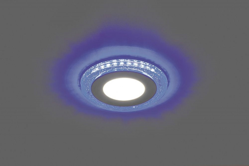 Светодиодный светильник Feron AL2330 встраиваемый 6W 4000K с синей подсветкой, белый 29583 в г. Санкт-Петербург  фото 2