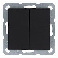 G3014PB Переключатель перекрестный 2-кл. 10А IP20 механизм черн. матов. soft touch Jasmart 