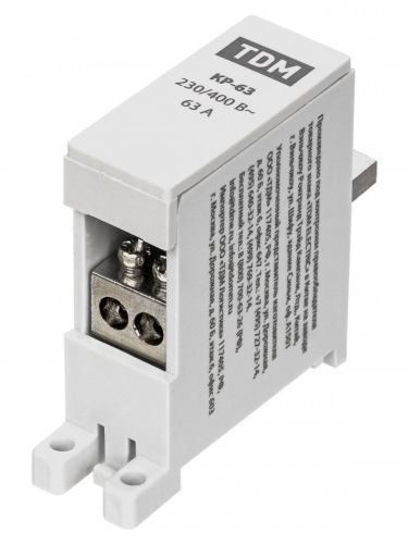 SQ0823-0110 Клемма распределительная на DIN-рейку КР-63 1П 63А (2х10мм²) TDM
