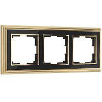 Рамка на 3 поста (золото/черный) WL17-Frame-03 в г. Санкт-Петербург 