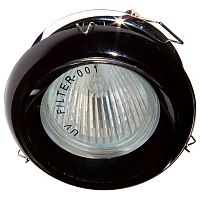 Светильник потолочный, JCDR G5.3 с черным стеклом, хром, с лампой, DL225-BK 19547 в г. Санкт-Петербург 