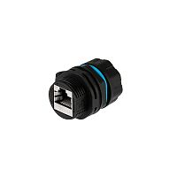 02-0285 Модуль соединительный индустриальный RJ-45(8P8C) FTP кат. 6 IP68 с защитным колпачком для кабеля Rexant 