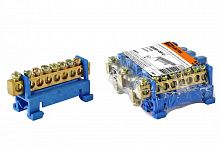 SQ0801-0012 Шина "N" нулевая с изолятором на DIN-рейку 6х9мм стойка мал. 8 групп TDM