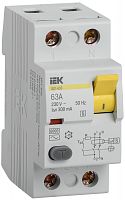 Выключатель дифференциального тока (УЗО) 2п 63А 300мА тип ACS ВД1-63S IEK MDV12-2-063-300 в г. Санкт-Петербург 