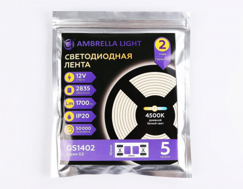 Светодиодная лента Ambrella Light 17W/m 240LED/m 2835SMD дневной белый 5M GS1402 в г. Санкт-Петербург  фото 4