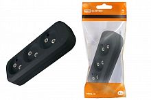 SQ1806-0110 Колодка розеточная 3 гнезда 2П б/з 10А 250В черная TDM