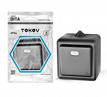 Выключатель 1-кл. ОП Dita IP54 10А 250В с индикацией карбон TOKOV ELECTRIC TKL-DT-V1I-C14-IP54 в г. Санкт-Петербург 
