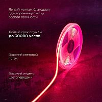 Лента светодиодная 24В COB 8Вт/м 320 LED/м красн. 8мм IP20 (уп.5м) Rexant 147-114 в г. Санкт-Петербург 