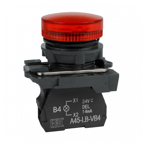 332190 Лампа сигнальная OptiSignal D22 C5-L-M4 красн. пластик 230-240VAC XB5AVM4 КЭАЗ 