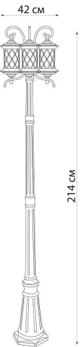 Светильник садово-парковый Feron PL5029 столб круглый 3*60W 230V E27, черное золото 11512 в г. Санкт-Петербург  фото 3