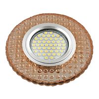 UL-00003885 Светильник DLS-L143 GU5.3 GLASSY/LIGHT TEA GU5.3 встраив. доп. светодиод. подсветка 3Вт без лампы стекло Fametto 