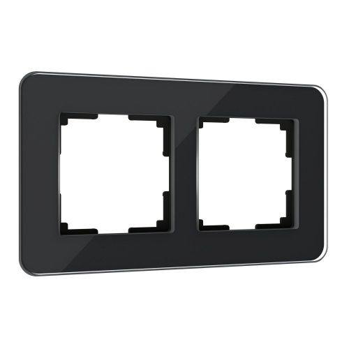 W0022448 Рамка на 2 поста Elite (черный, стекло) 