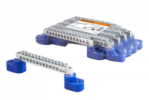 SQ0801-0314 Шина "N" нулевая 6х9мм на двух угл. изоляторах 14 групп никелированная TDM